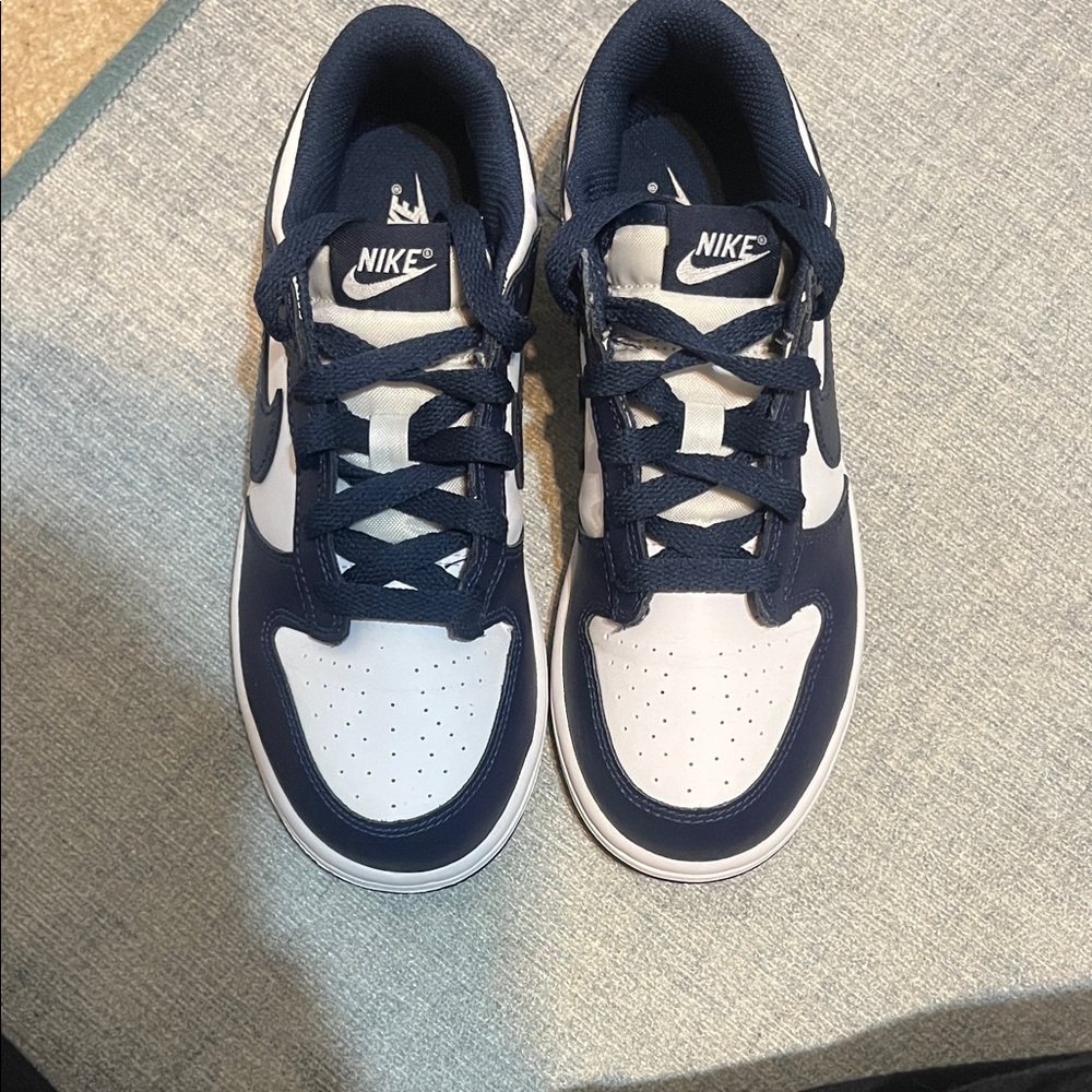 Nike Kids Dark Blue and White Athletic Shoes